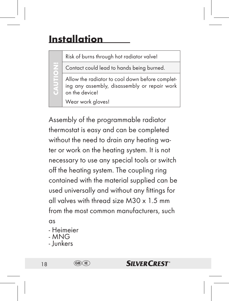 Installation | Silvercrest RT2000 User Manual | Page 16 / 44