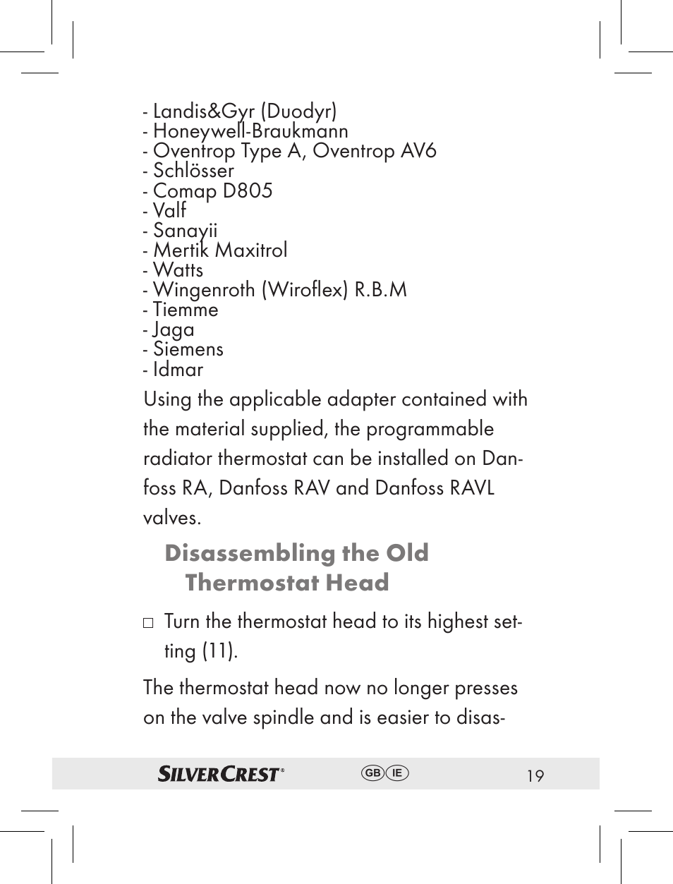 Disassembling the old thermostat head | Silvercrest RT2000 User Manual | Page 17 / 44