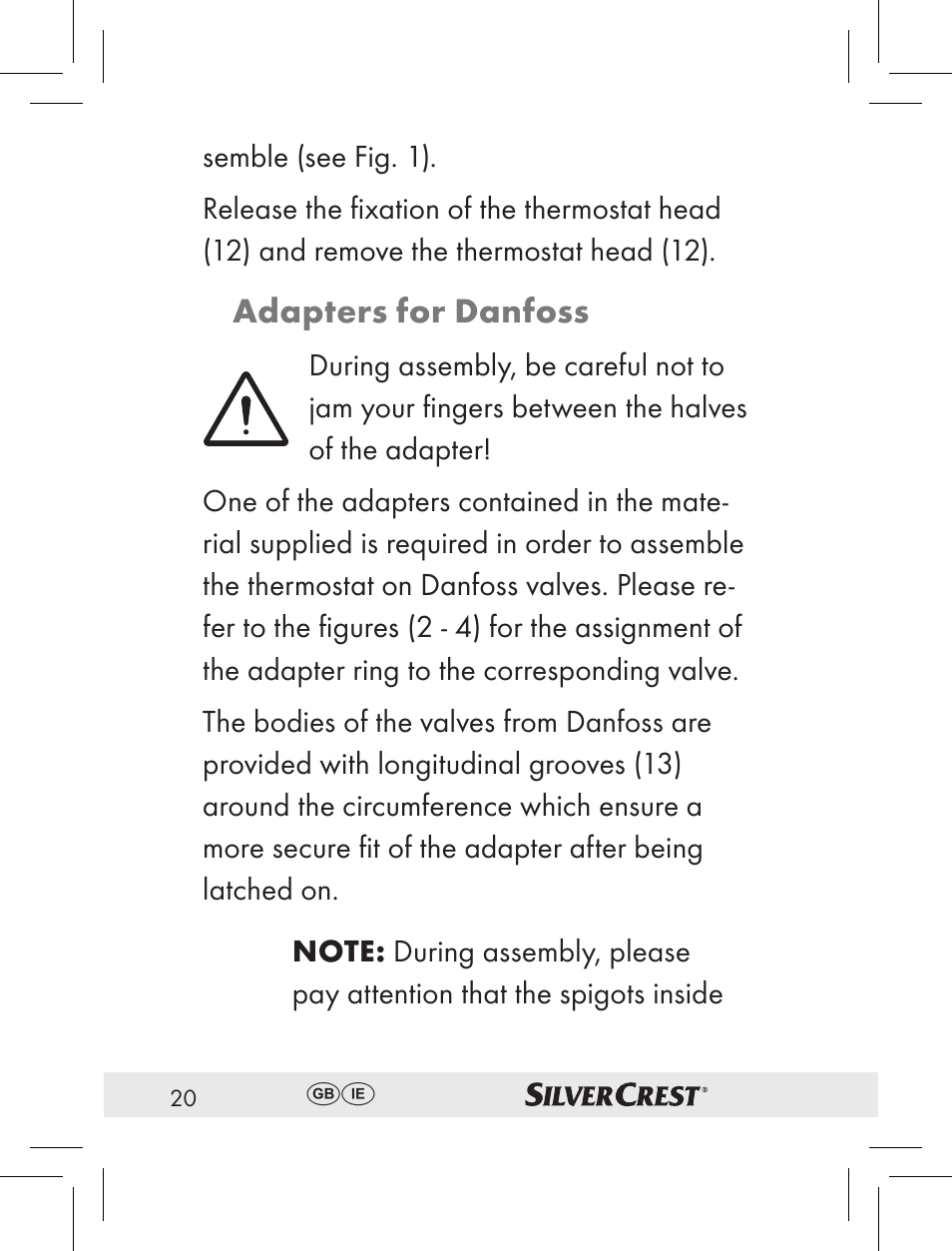 Adapters for danfoss | Silvercrest RT2000 User Manual | Page 18 / 44
