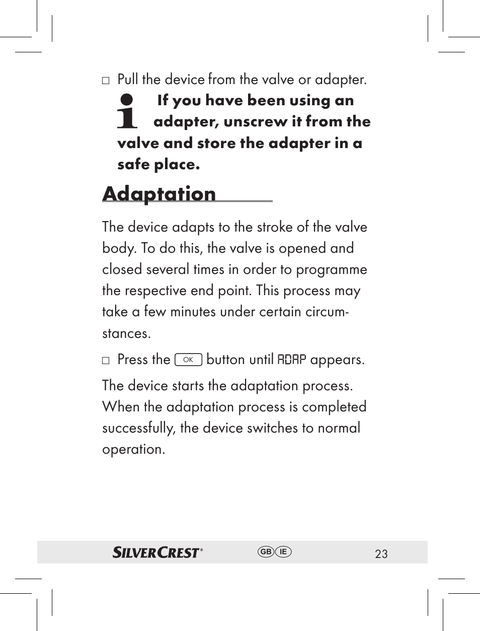 Adaptation, Pull the device, Press the | Silvercrest RT2000 User Manual | Page 21 / 44