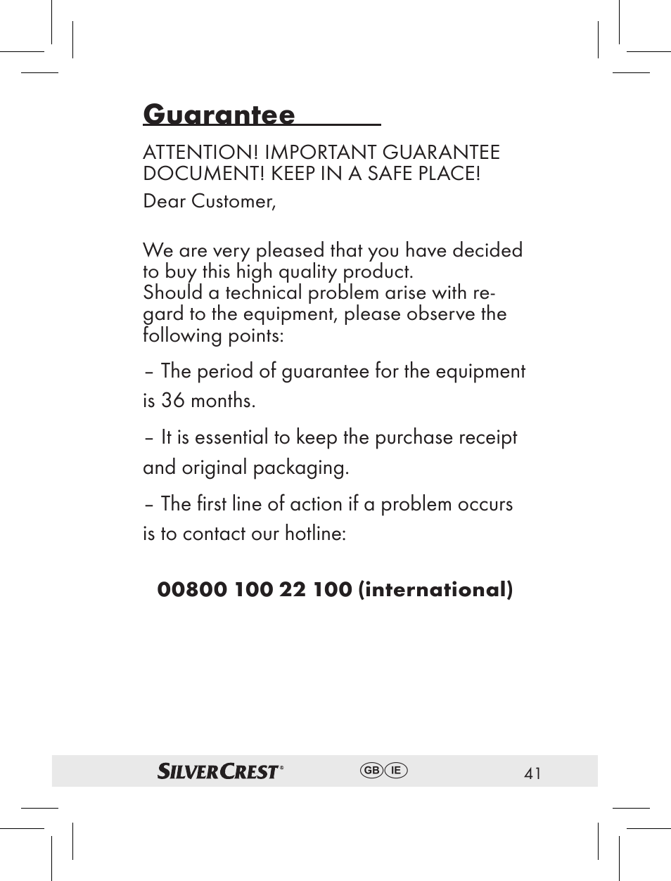 Guarantee | Silvercrest RT2000 User Manual | Page 39 / 44