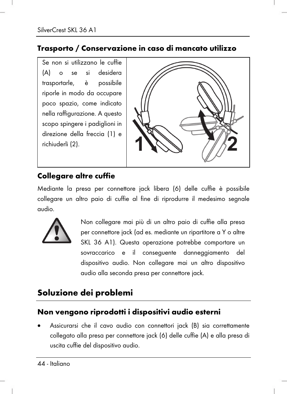 Soluzione dei problemi | Silvercrest SKL 36 A1 User Manual | Page 46 / 66