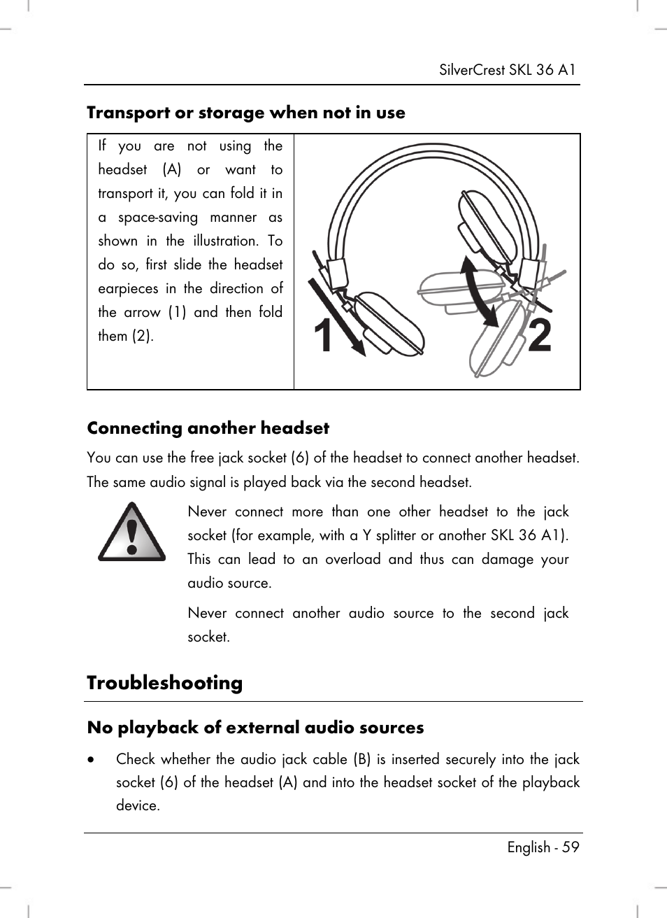 Troubleshooting | Silvercrest SKL 36 A1 User Manual | Page 61 / 66