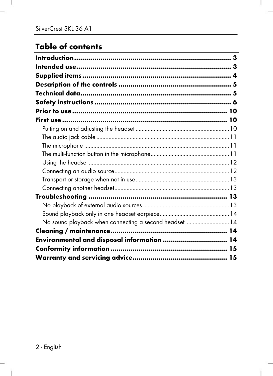Silvercrest SKL 36 A1 User Manual | Page 4 / 80
