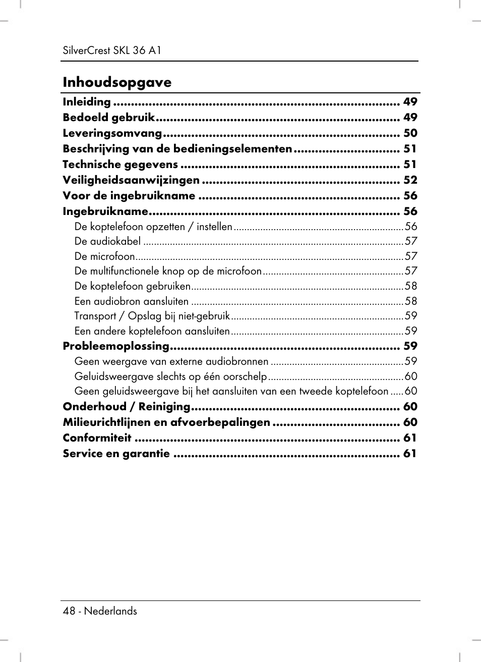 Silvercrest SKL 36 A1 User Manual | Page 50 / 80