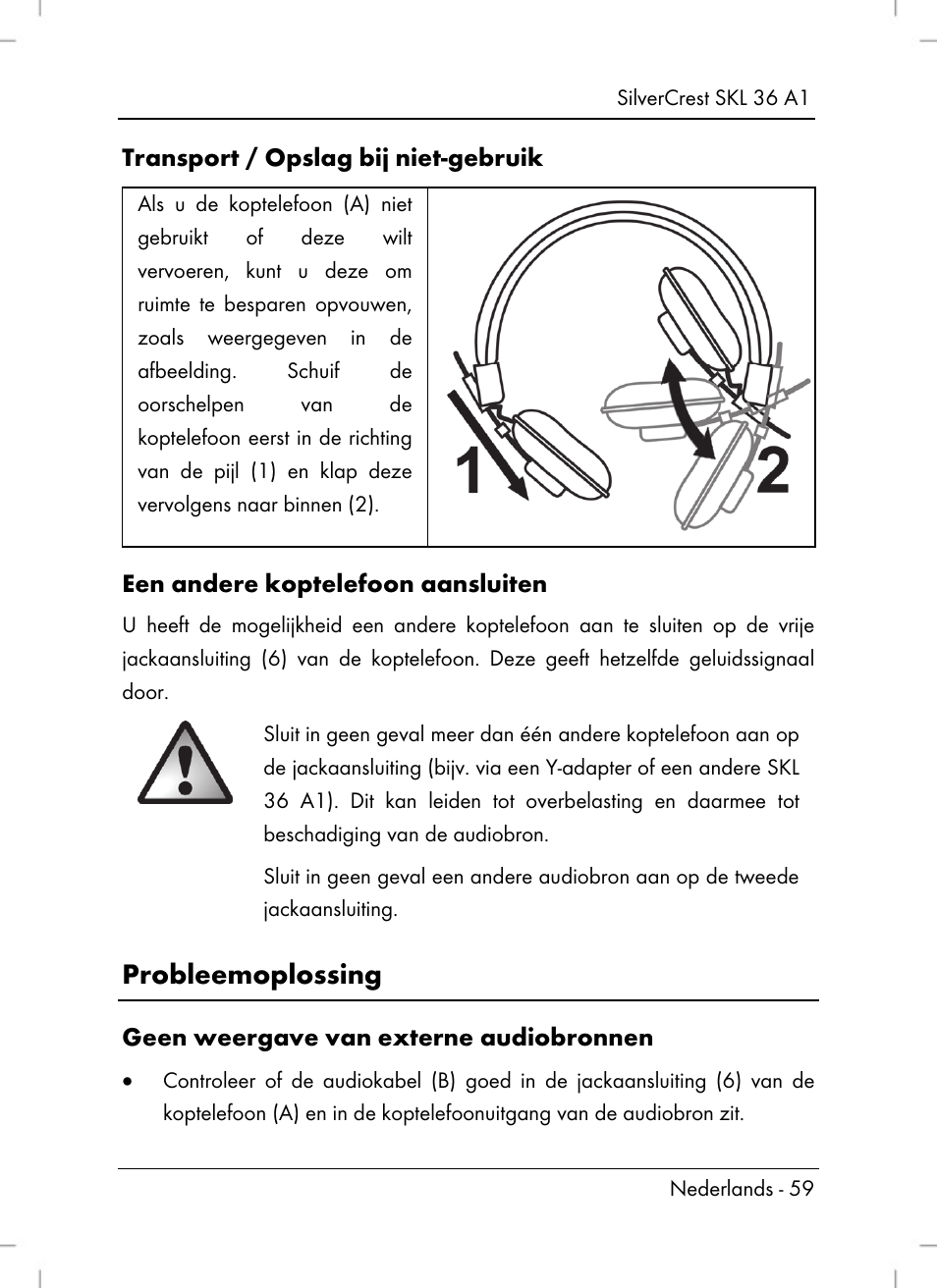 Probleemoplossing | Silvercrest SKL 36 A1 User Manual | Page 61 / 80