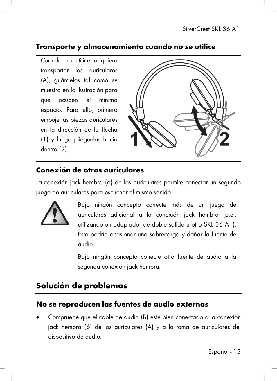 Solución de problemas | Silvercrest SKL 36 A1 User Manual | Page 15 / 64