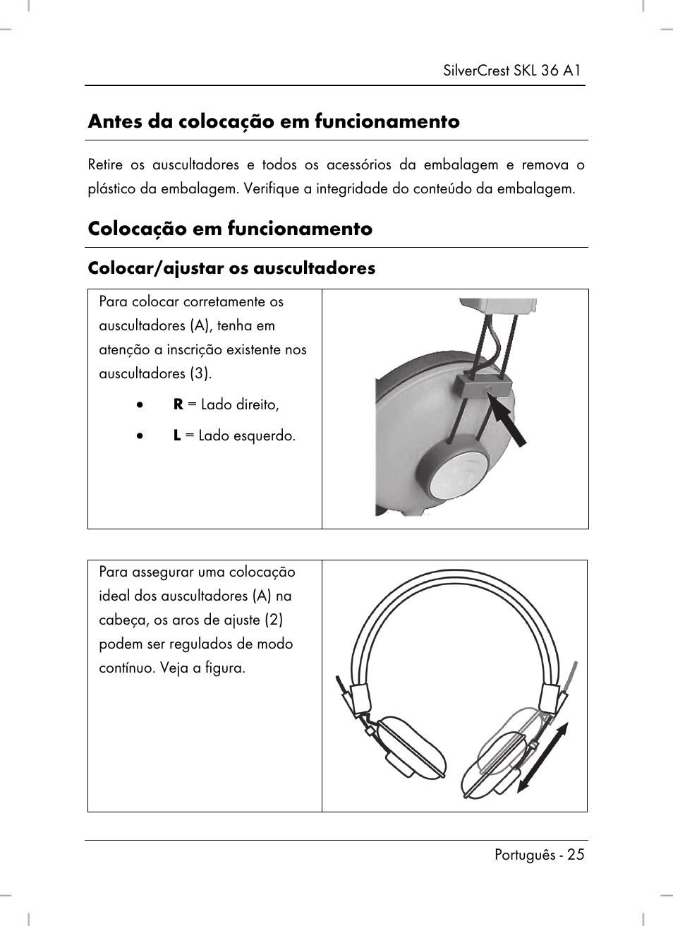 Antes da colocação em funcionamento, Colocação em funcionamento | Silvercrest SKL 36 A1 User Manual | Page 27 / 64