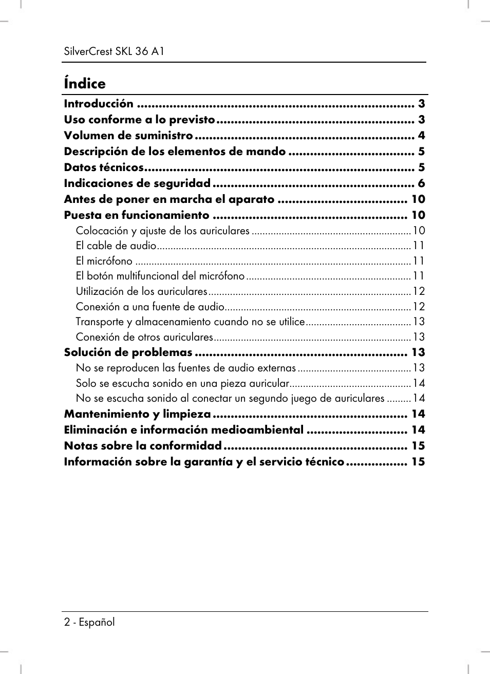 Silvercrest SKL 36 A1 User Manual | Page 4 / 64