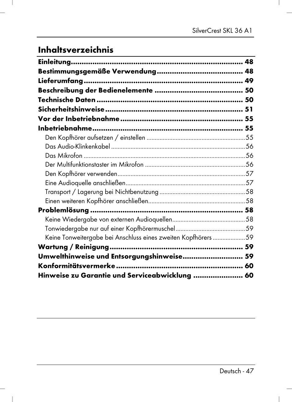 Silvercrest SKL 36 A1 User Manual | Page 49 / 64