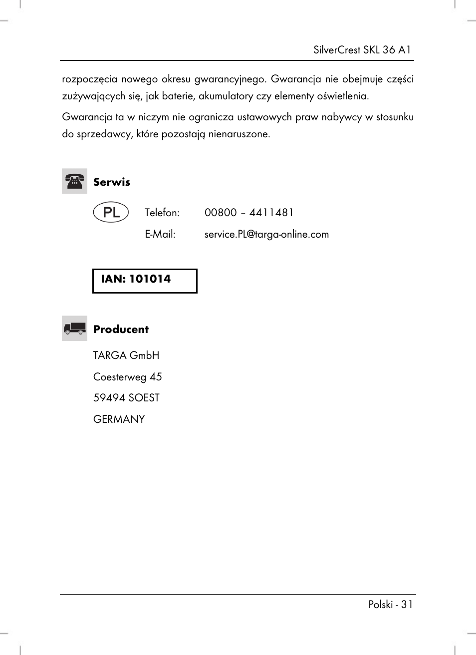 Silvercrest SKL 36 A1 User Manual | Page 33 / 94