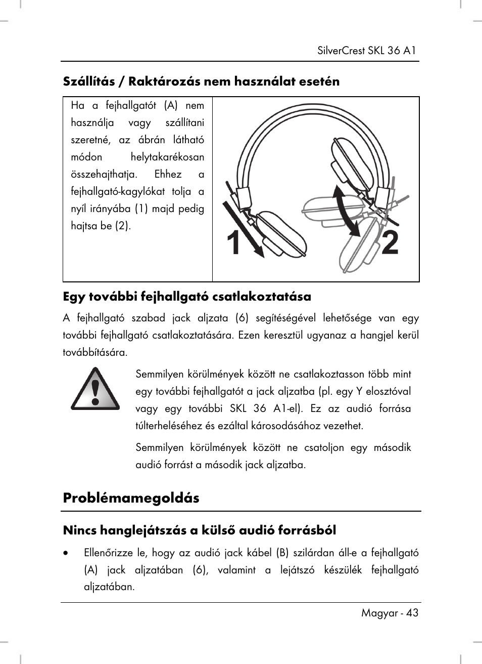 Problémamegoldás | Silvercrest SKL 36 A1 User Manual | Page 45 / 94