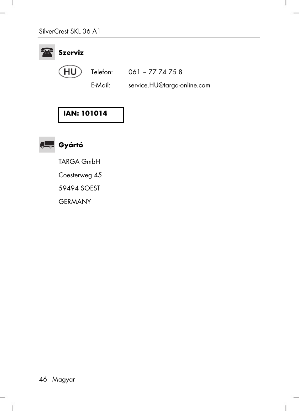 Silvercrest SKL 36 A1 User Manual | Page 48 / 94