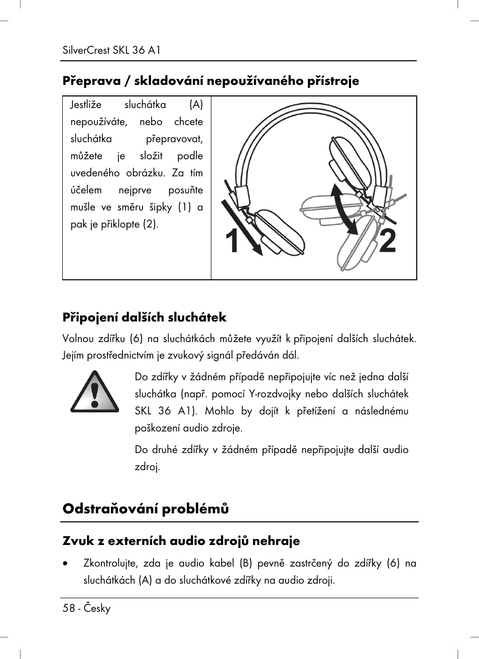 Odstraňování problémů | Silvercrest SKL 36 A1 User Manual | Page 60 / 94