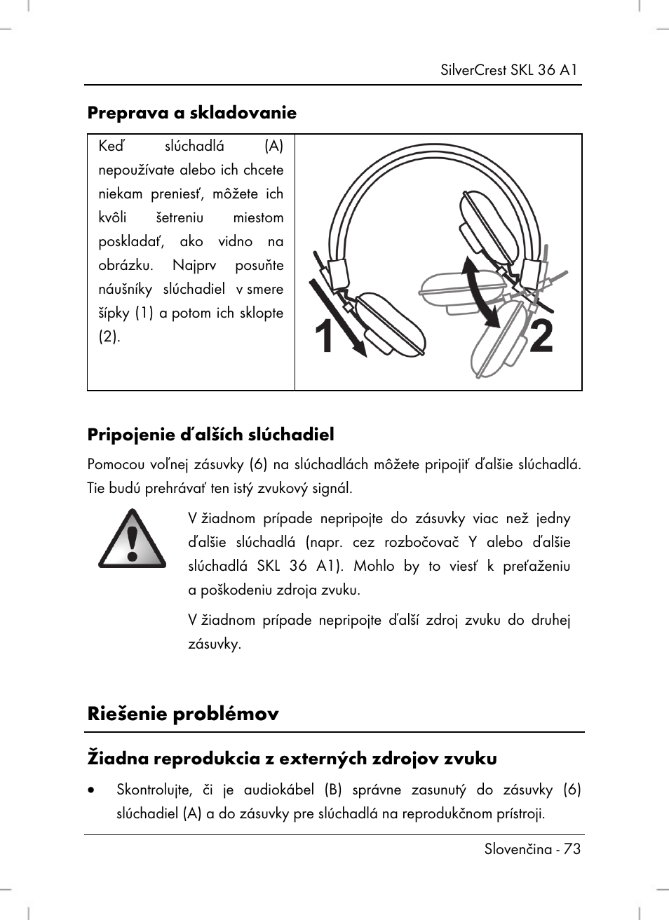 Riešenie problémov | Silvercrest SKL 36 A1 User Manual | Page 75 / 94