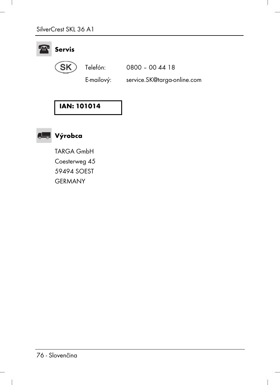 Silvercrest SKL 36 A1 User Manual | Page 78 / 94