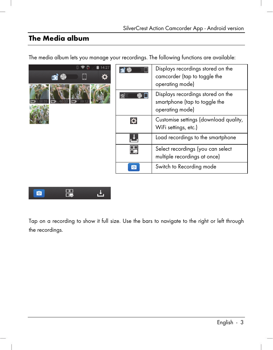 The media album | Silvercrest SCW 5 A1 Android User Manual | Page 3 / 6