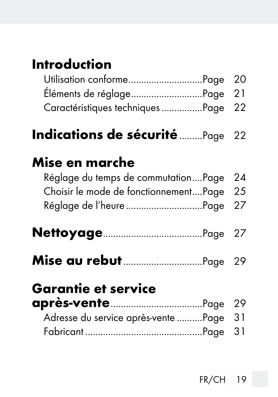 Introduction, Indications de sécurité, Mise en marche | Nettoyage, Mise au rebut, Garantie et service après-vente | Silvercrest MZ 20-1 User Manual | Page 19 / 61