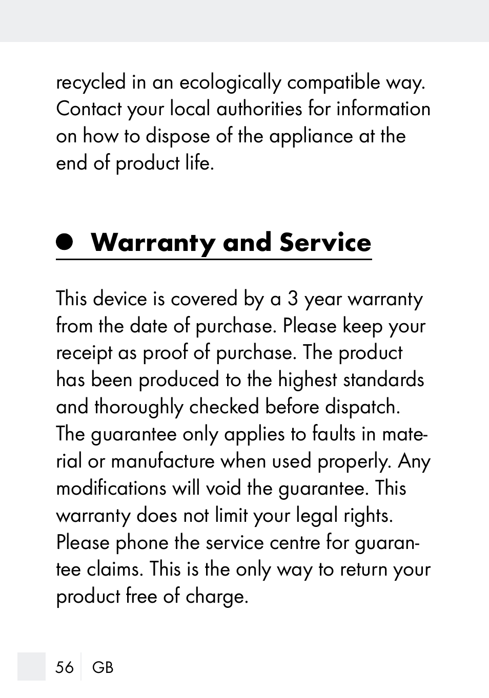 Warranty and service | Silvercrest MZ 20-1 User Manual | Page 56 / 61
