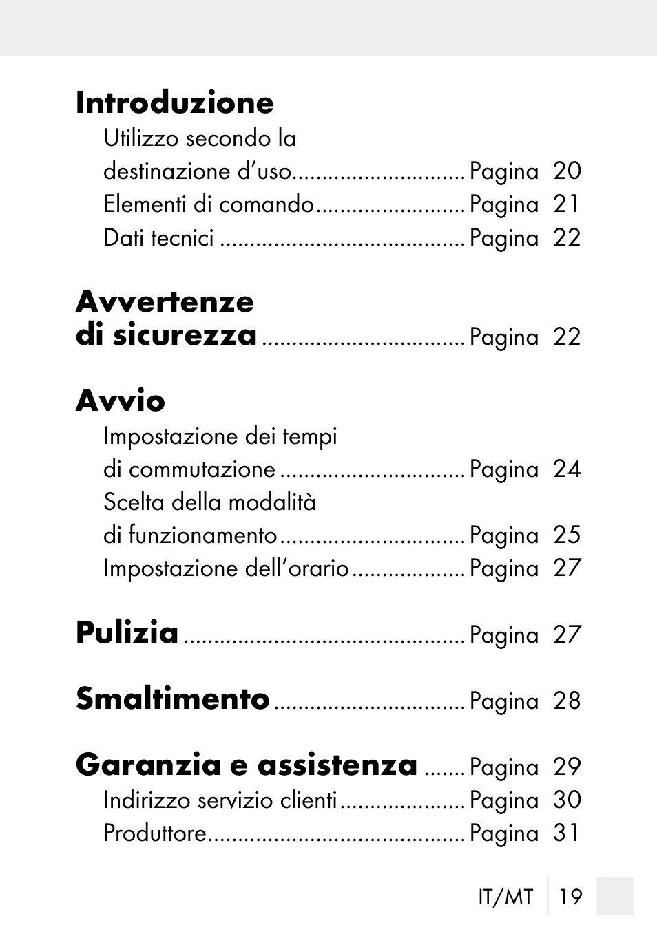 Introduzione, Avvertenze di sicurezza, Avvio | Pulizia, Smaltimento, Garanzia e assistenza | Silvercrest MZ 20-1 User Manual | Page 19 / 73