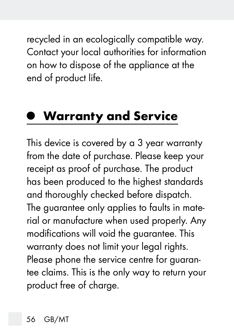 Warranty and service | Silvercrest MZ 20-1 User Manual | Page 56 / 73