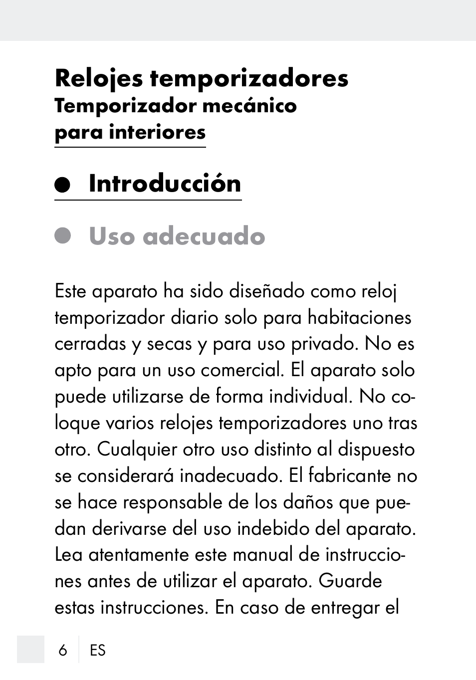 Relojes temporizadores, Introducción uso adecuado | Silvercrest MZ 20-1 User Manual | Page 6 / 73