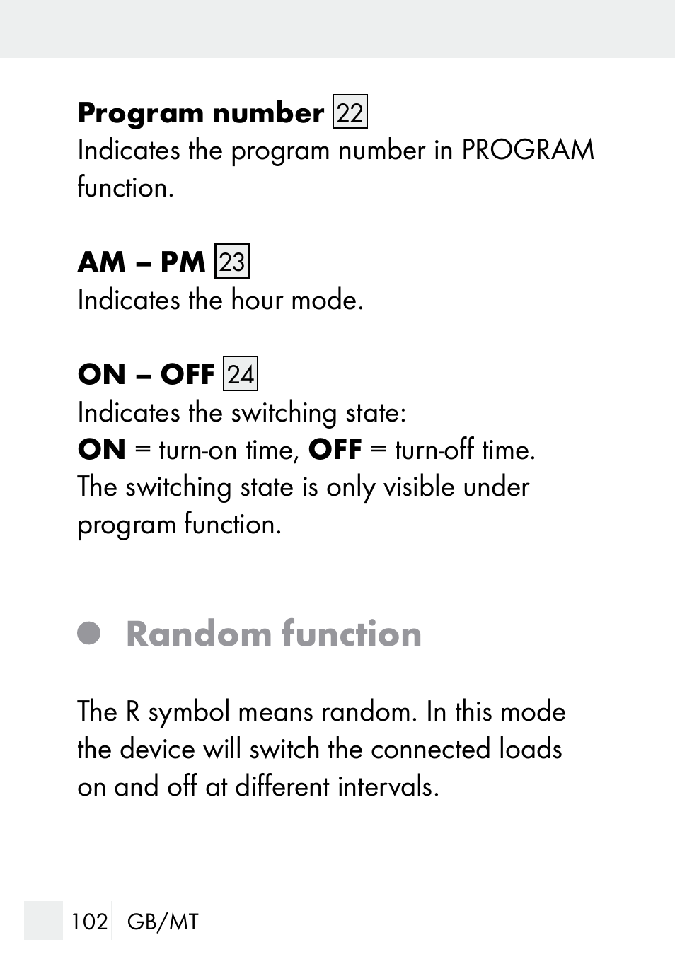 Random function | Silvercrest DZ 20 User Manual | Page 102 / 149