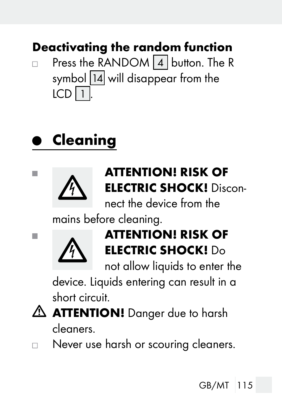 Cleaning | Silvercrest DZ 20 User Manual | Page 115 / 149
