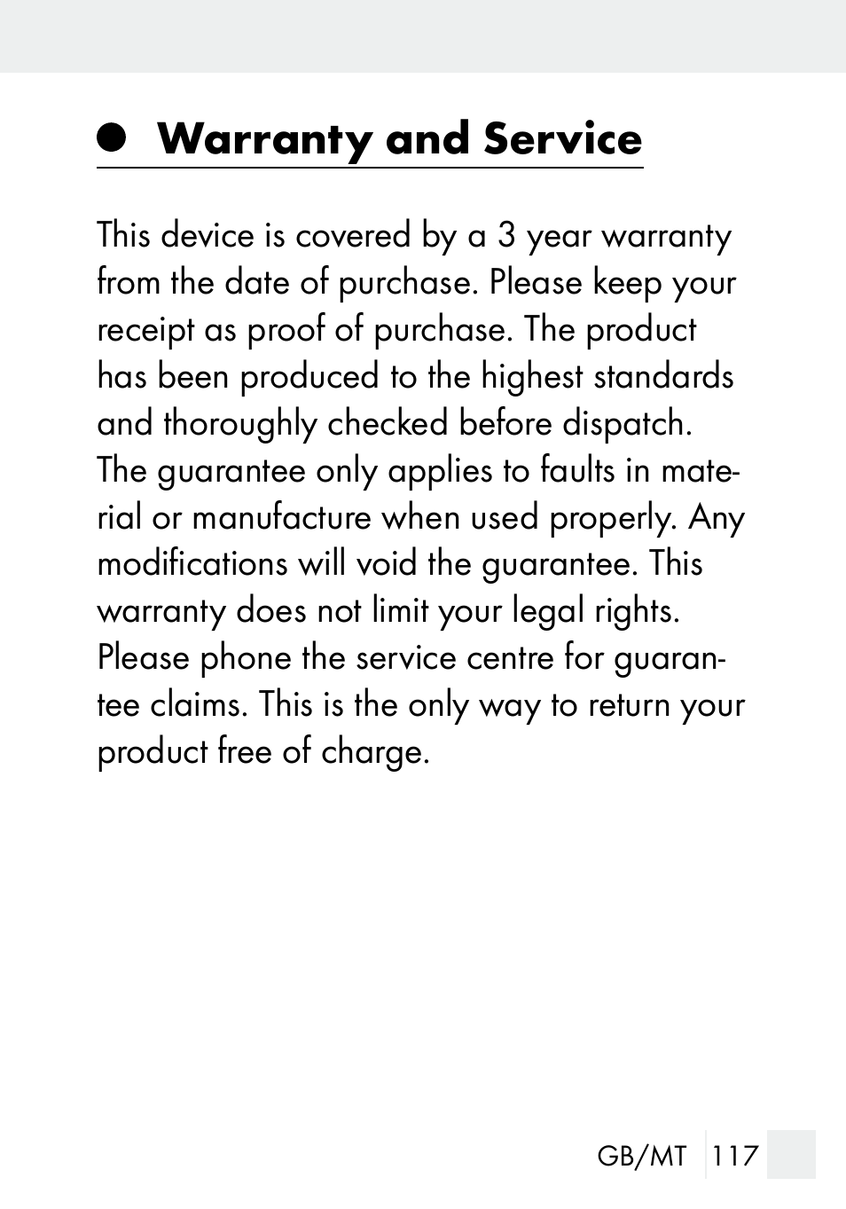 Warranty and service | Silvercrest DZ 20 User Manual | Page 117 / 149