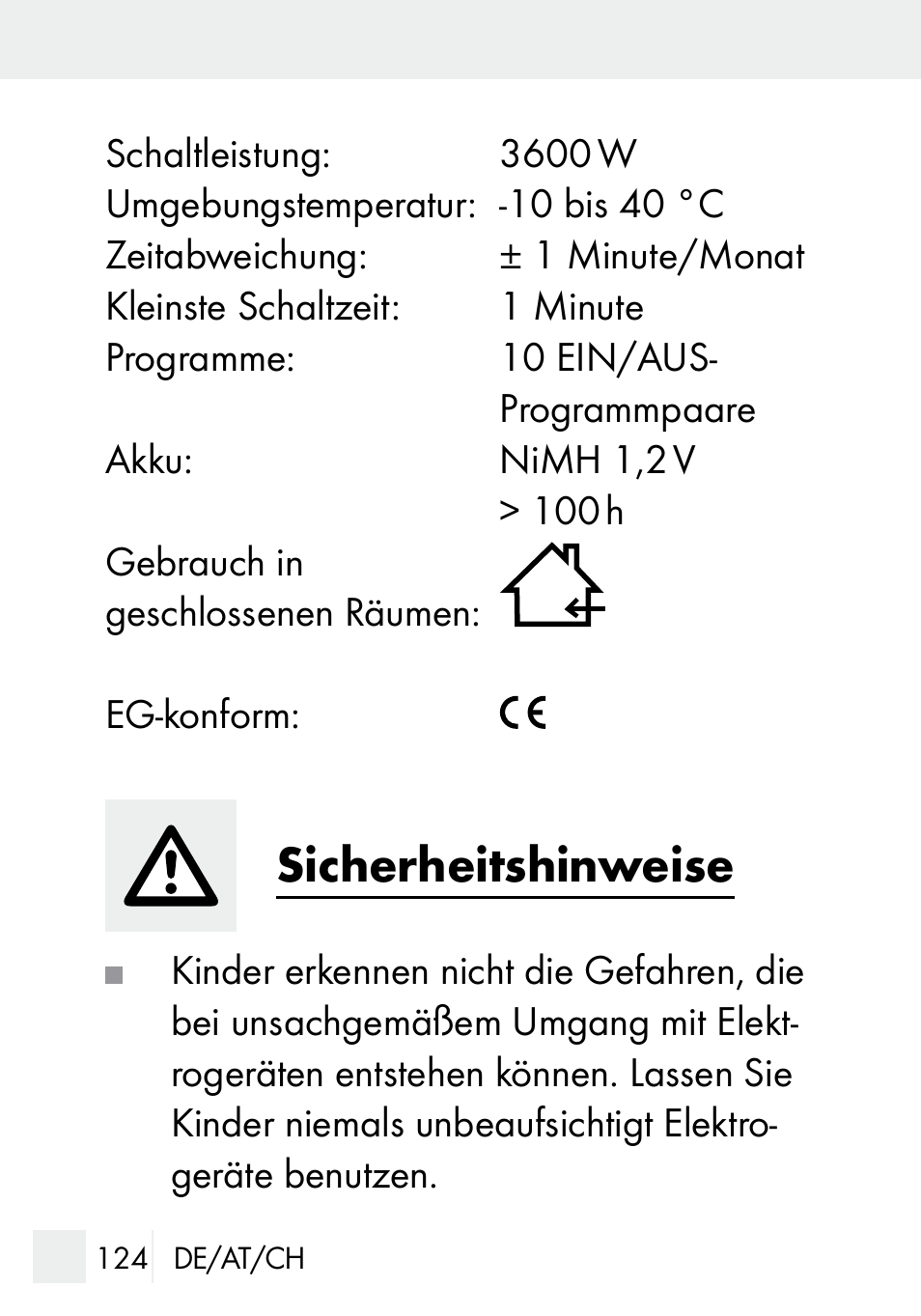 Sicherheitshinweise | Silvercrest DZ 20 User Manual | Page 124 / 149