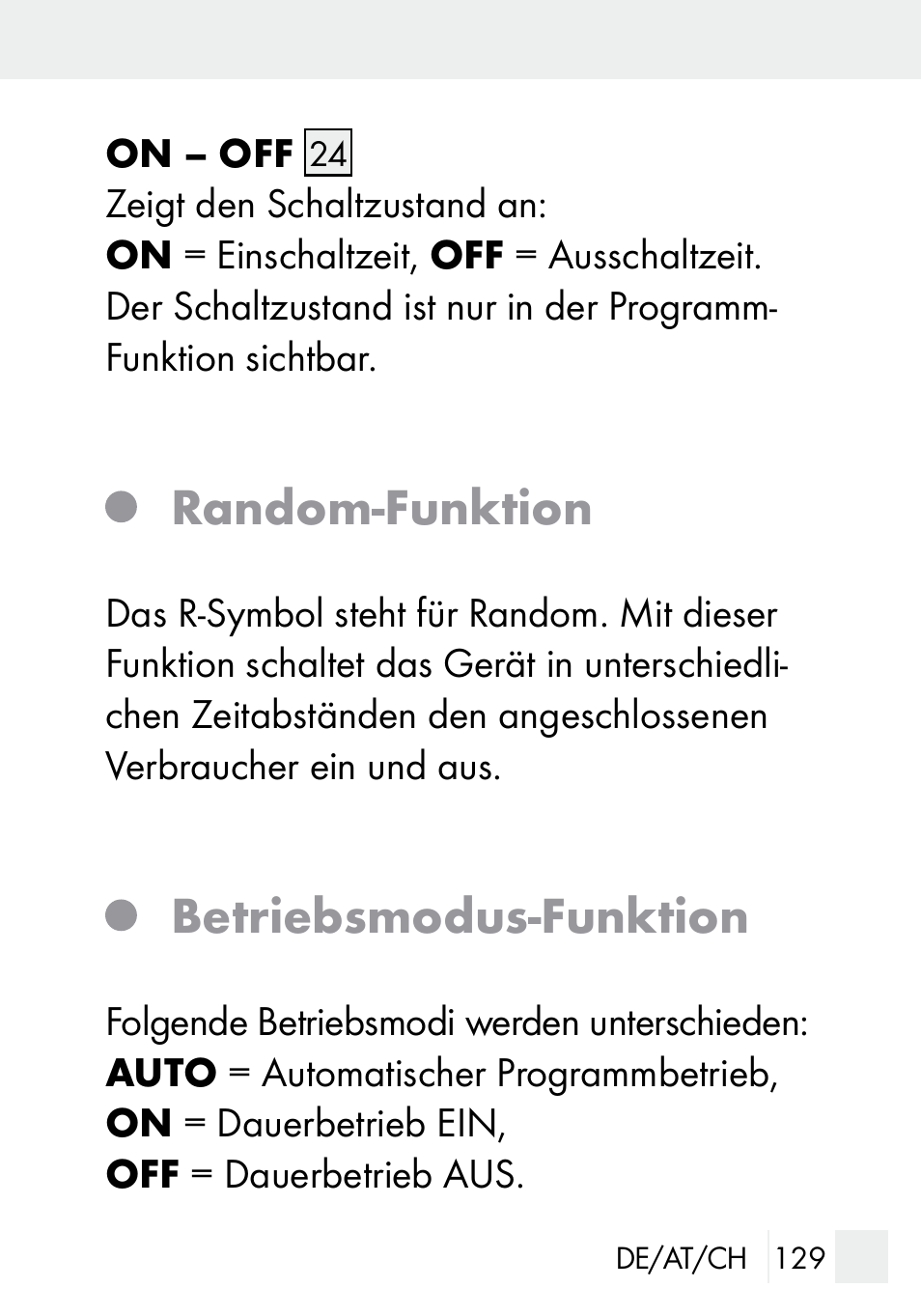 Random-funktion, Betriebsmodus-funktion | Silvercrest DZ 20 User Manual | Page 129 / 149