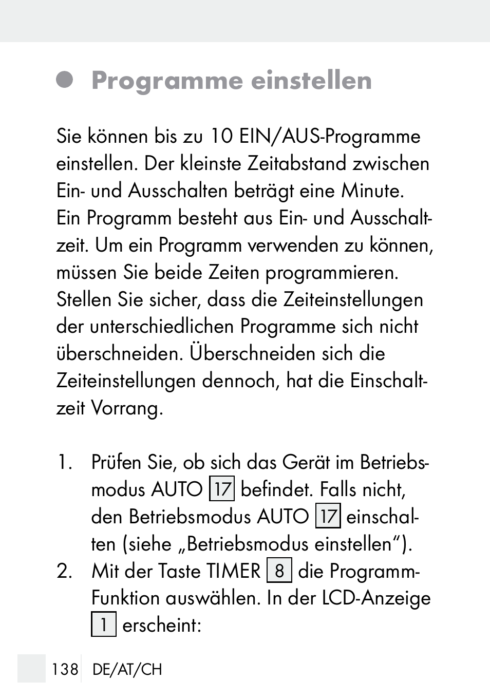 Programme einstellen | Silvercrest DZ 20 User Manual | Page 138 / 149