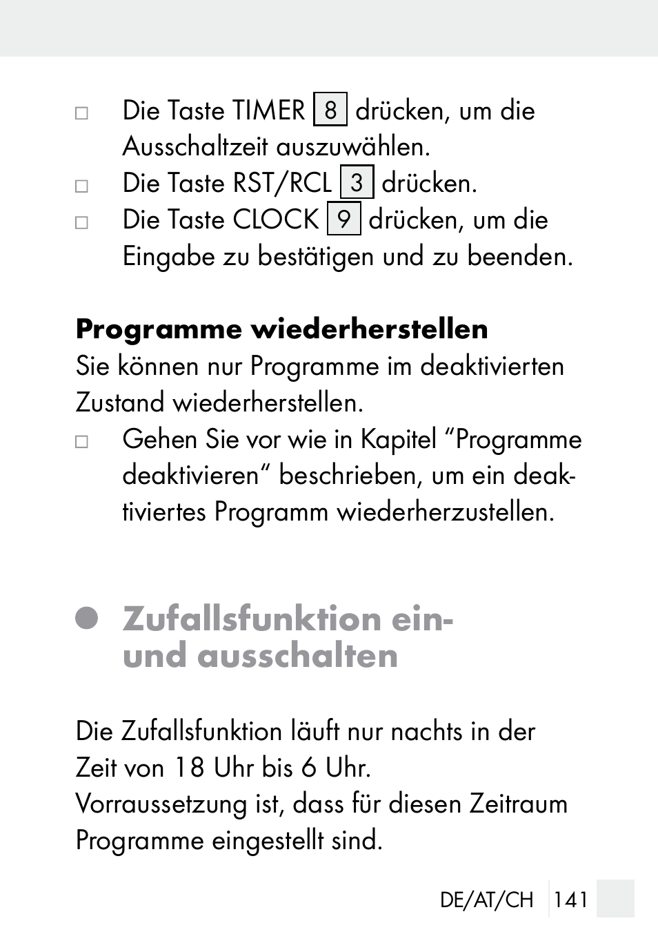 Zufallsfunktion ein- und ausschalten | Silvercrest DZ 20 User Manual | Page 141 / 149