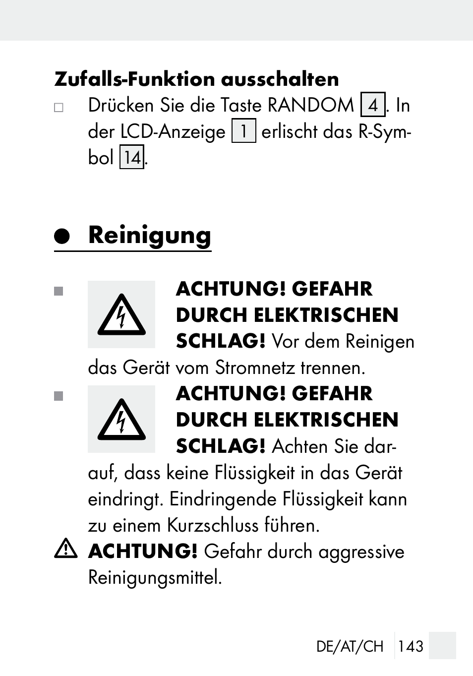 Reinigung | Silvercrest DZ 20 User Manual | Page 143 / 149