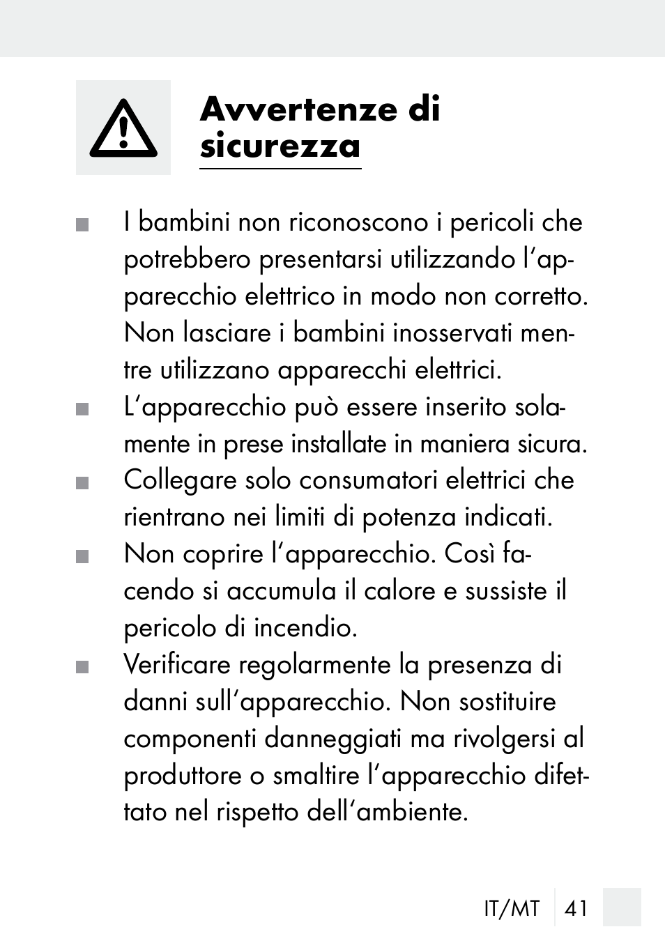 Avvertenze di sicurezza | Silvercrest DZ 20 User Manual | Page 41 / 149
