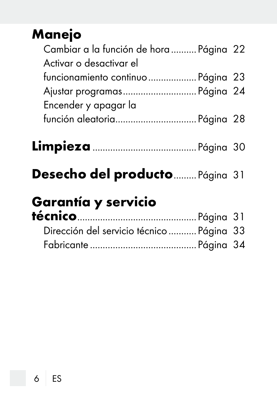 Manejo, Limpieza, Desecho del producto | Garantía y servicio técnico | Silvercrest DZ 20 User Manual | Page 6 / 149