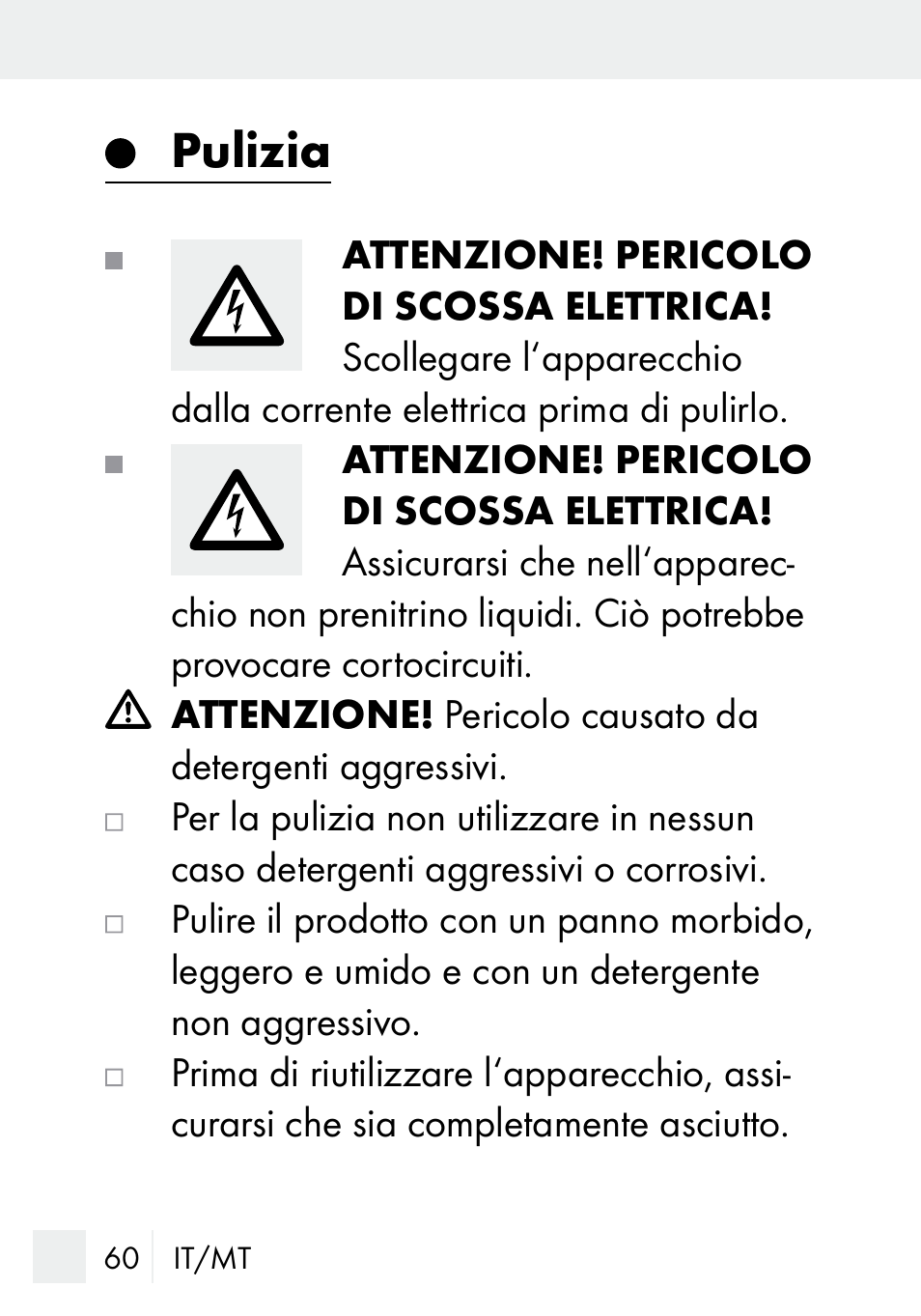 Pulizia | Silvercrest DZ 20 User Manual | Page 60 / 149