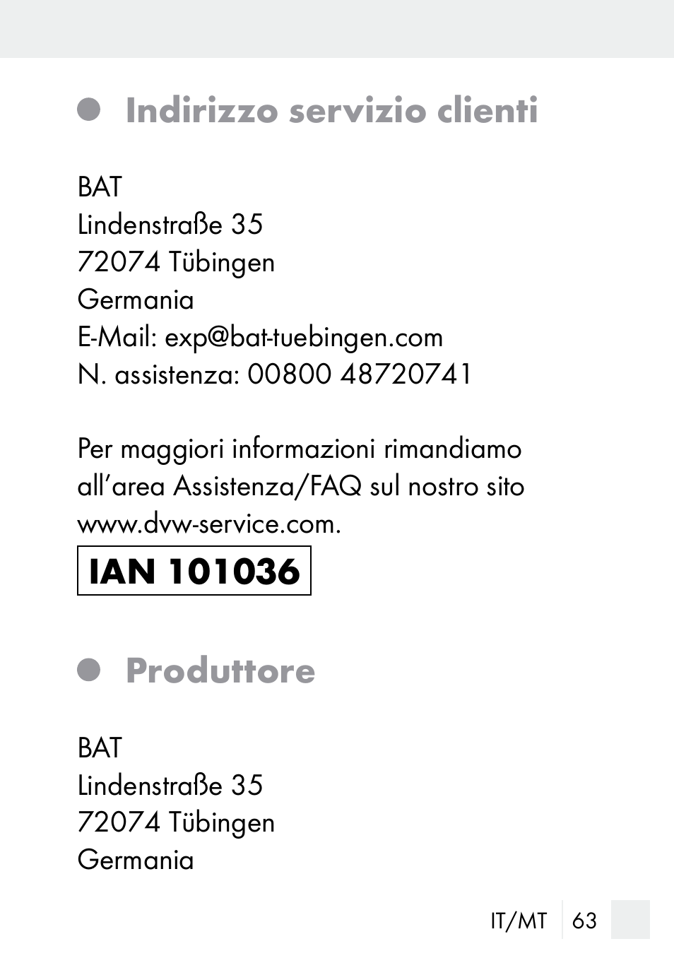 Indirizzo servizio clienti | Silvercrest DZ 20 User Manual | Page 63 / 149