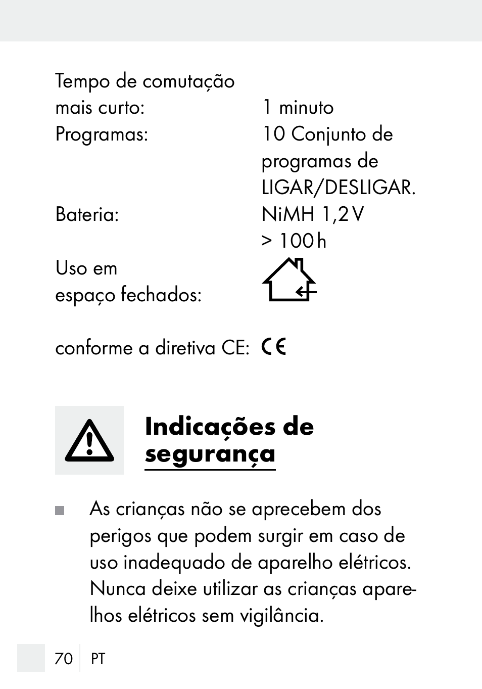 Indicações de segurança | Silvercrest DZ 20 User Manual | Page 70 / 149