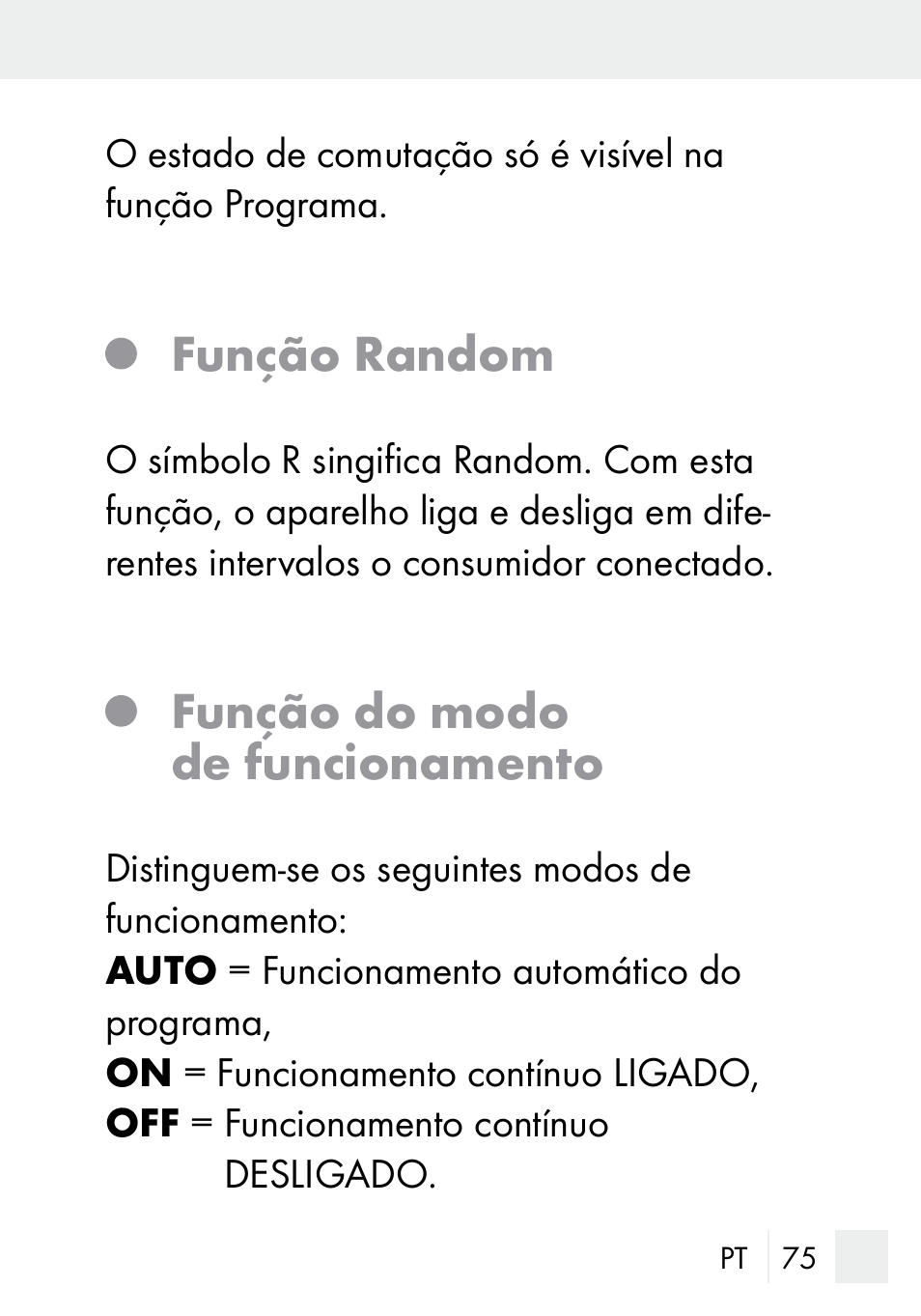 Função random, Função do modo de funcionamento | Silvercrest DZ 20 User Manual | Page 75 / 149