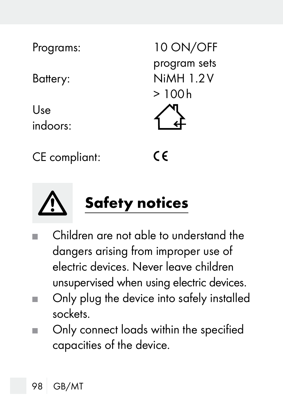 Safety notices | Silvercrest DZ 20 User Manual | Page 98 / 149