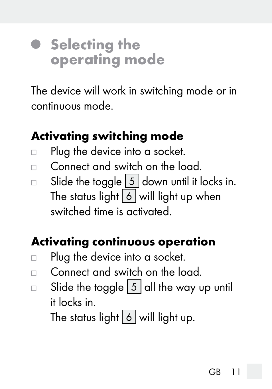 Selecting the operating mode | Silvercrest MZ 20-1 User Manual | Page 11 / 61