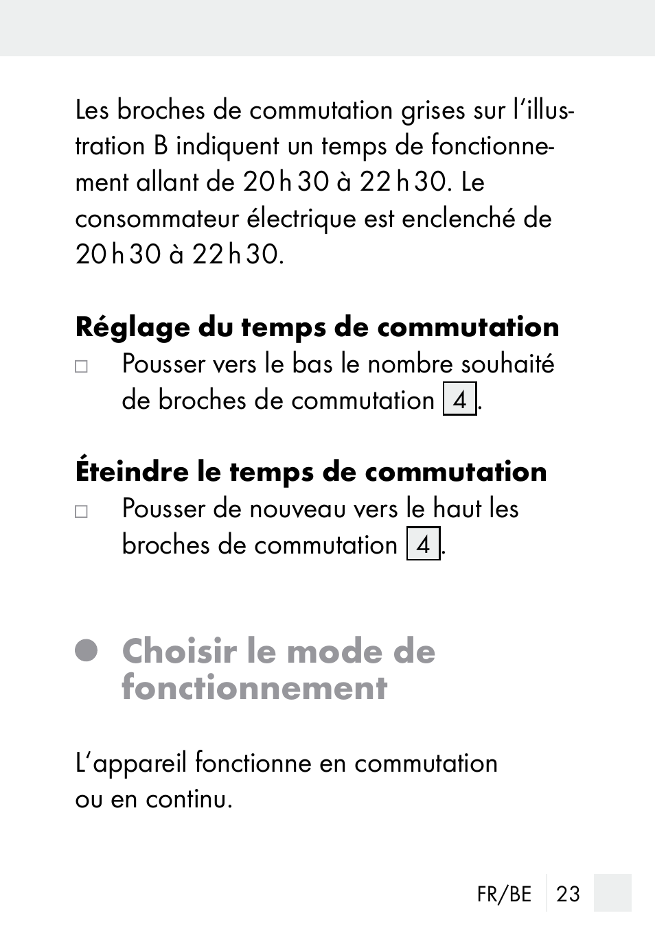 Choisir le mode de fonctionnement | Silvercrest MZ 20-1 User Manual | Page 23 / 61
