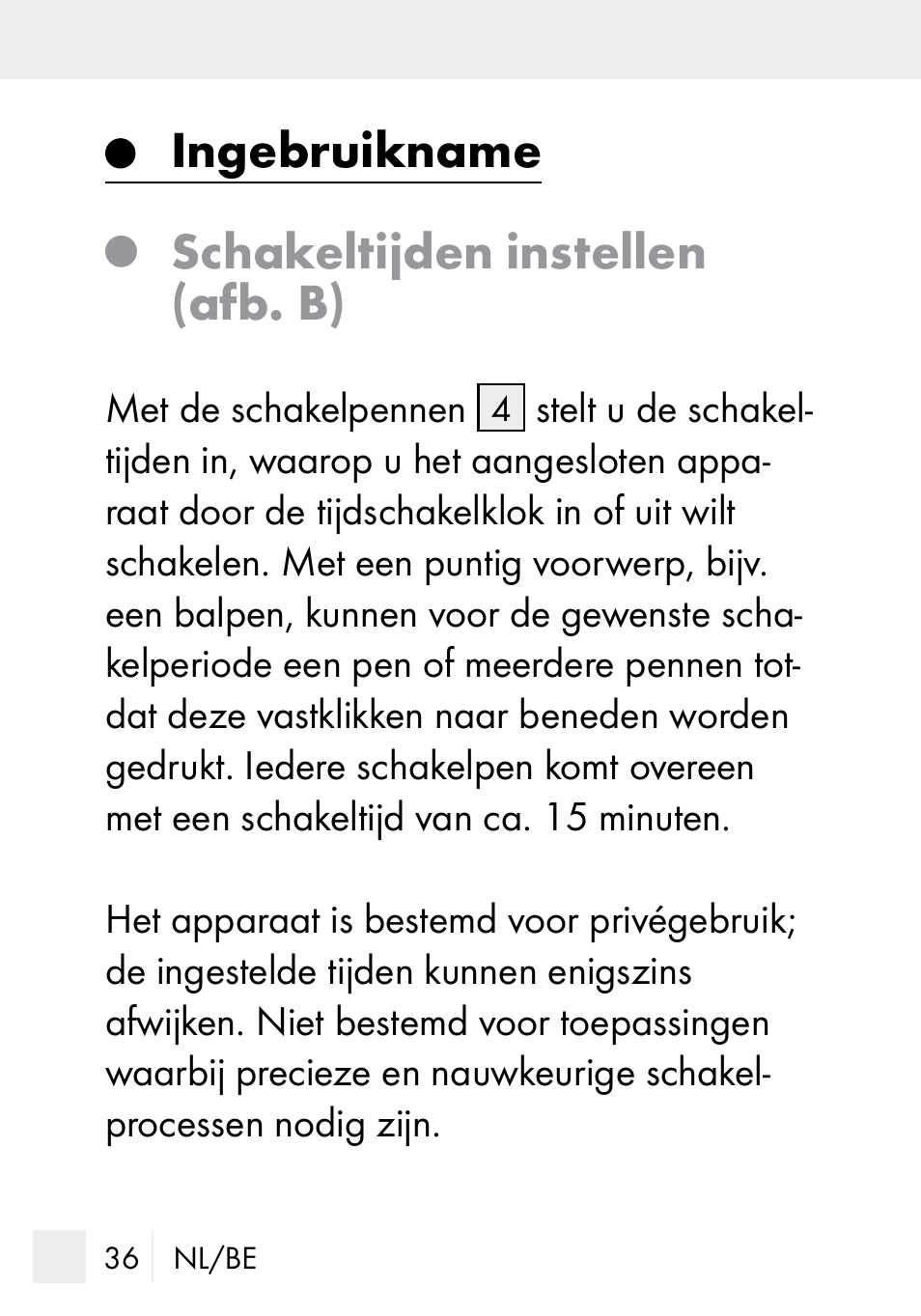Ingebruikname schakeltijden instellen (afb. b) | Silvercrest MZ 20-1 User Manual | Page 36 / 61