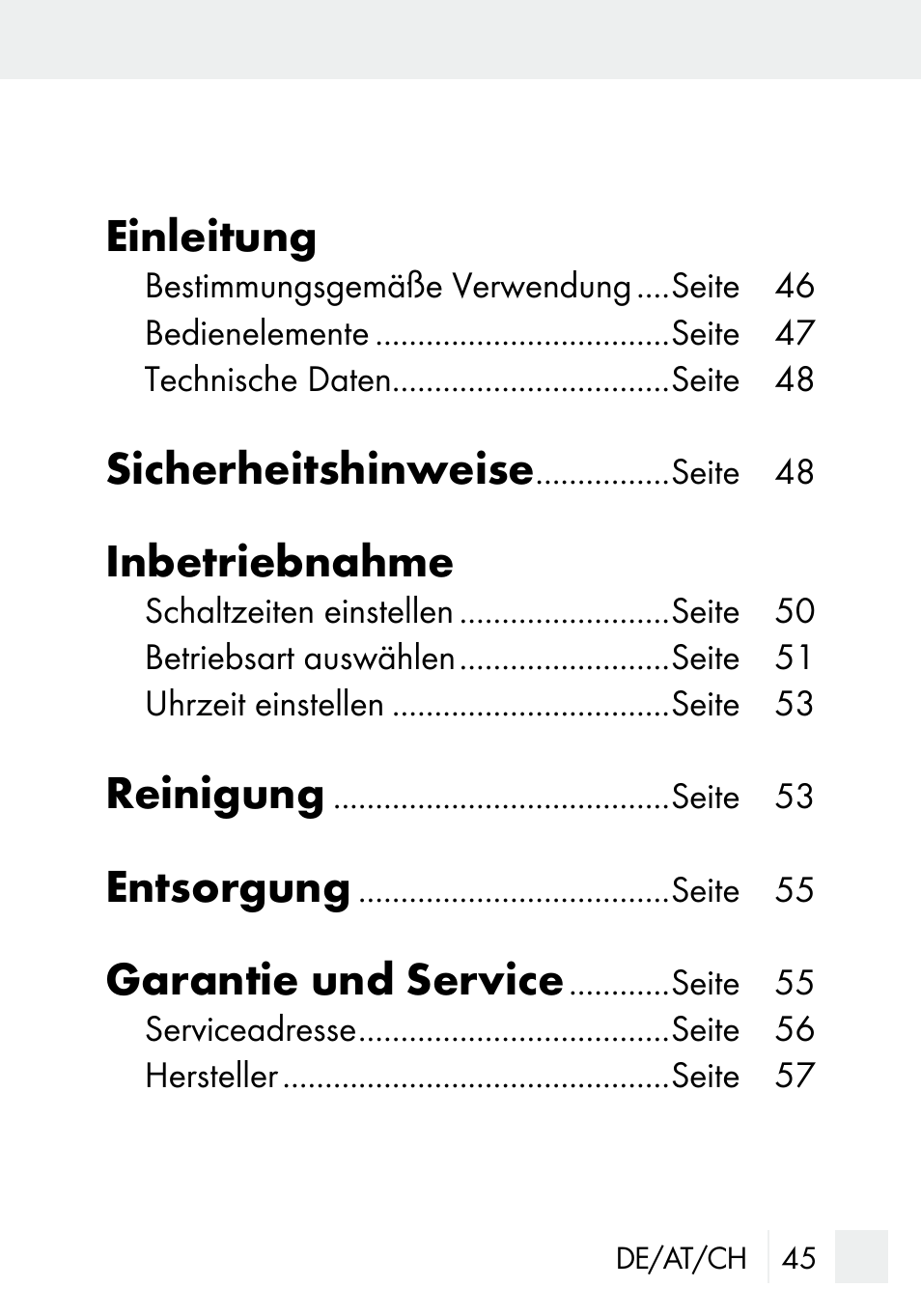 Einleitung, Sicherheitshinweise, Inbetriebnahme | Reinigung, Entsorgung, Garantie und service | Silvercrest MZ 20-1 User Manual | Page 45 / 61