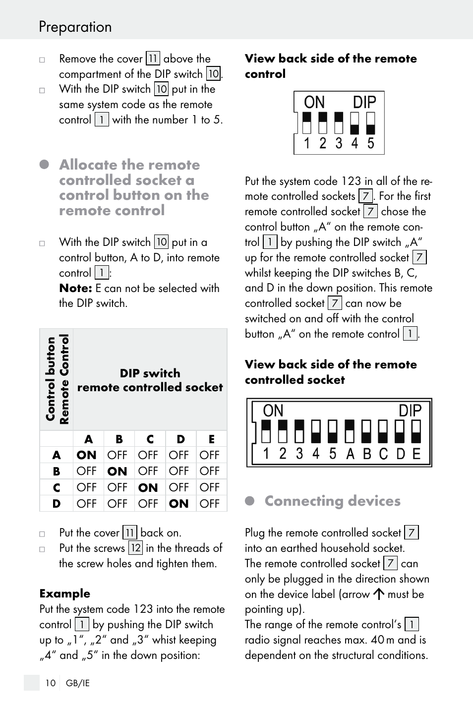 Preparation, Connecting devices | Silvercrest WIRELESS SOCKET SET User Manual | Page 10 / 15