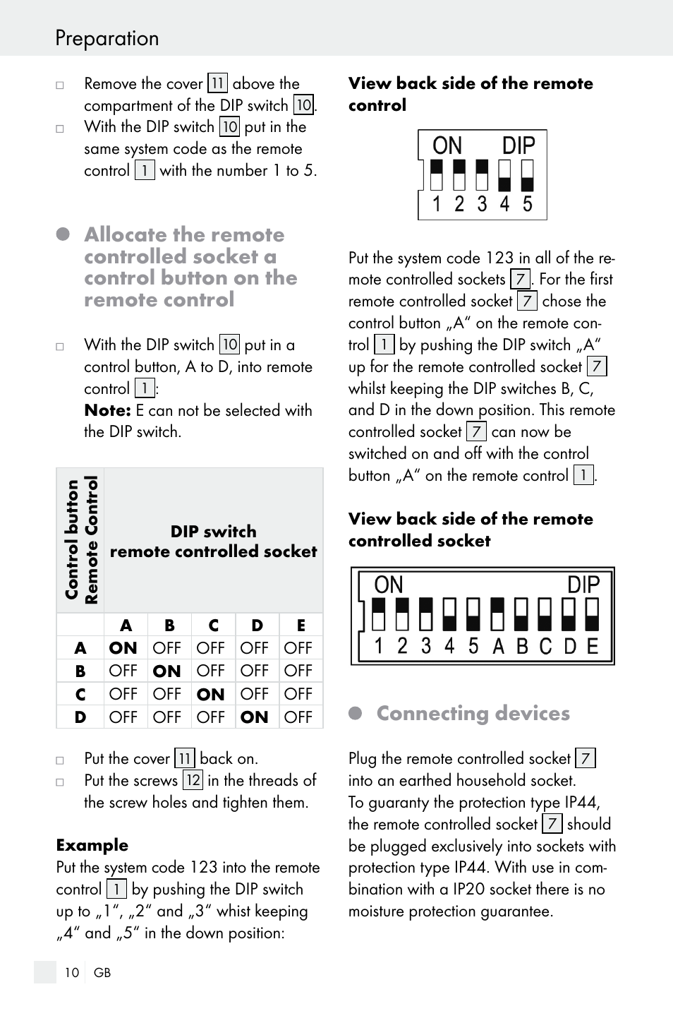 Preparation, Connecting devices | Silvercrest WIRELESS SOCKET SET User Manual | Page 10 / 45