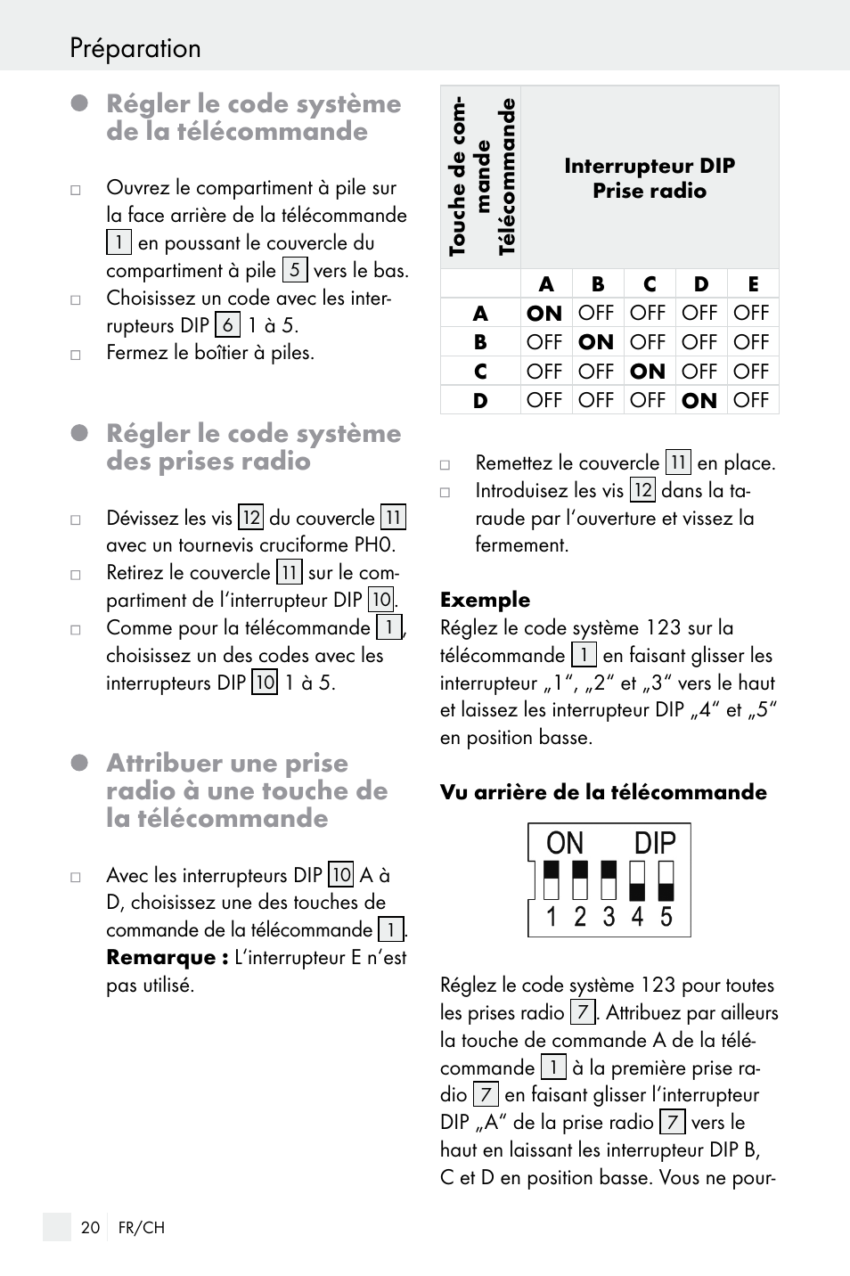 Préparation, Régler le code système de la télécommande, Régler le code système des prises radio | Silvercrest WIRELESS SOCKET SET User Manual | Page 20 / 45