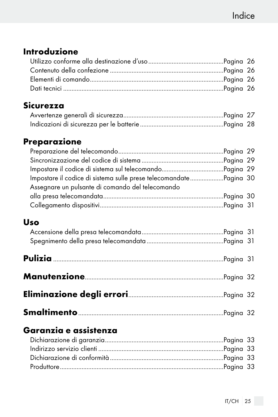 Indice | Silvercrest WIRELESS SOCKET SET User Manual | Page 25 / 45