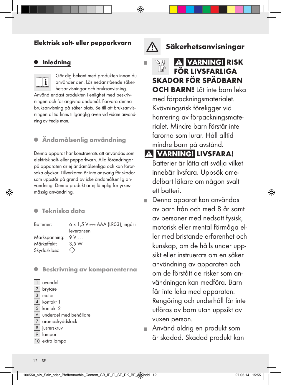 Silvercrest Z31498/Z31498A/Z31498B/Z31498C User Manual | Page 12 / 35